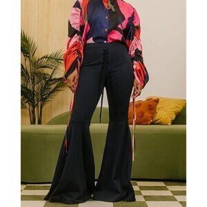 The Drop Women's Sky Captain Lace up Front Flared Pants XSMALL New with Tag